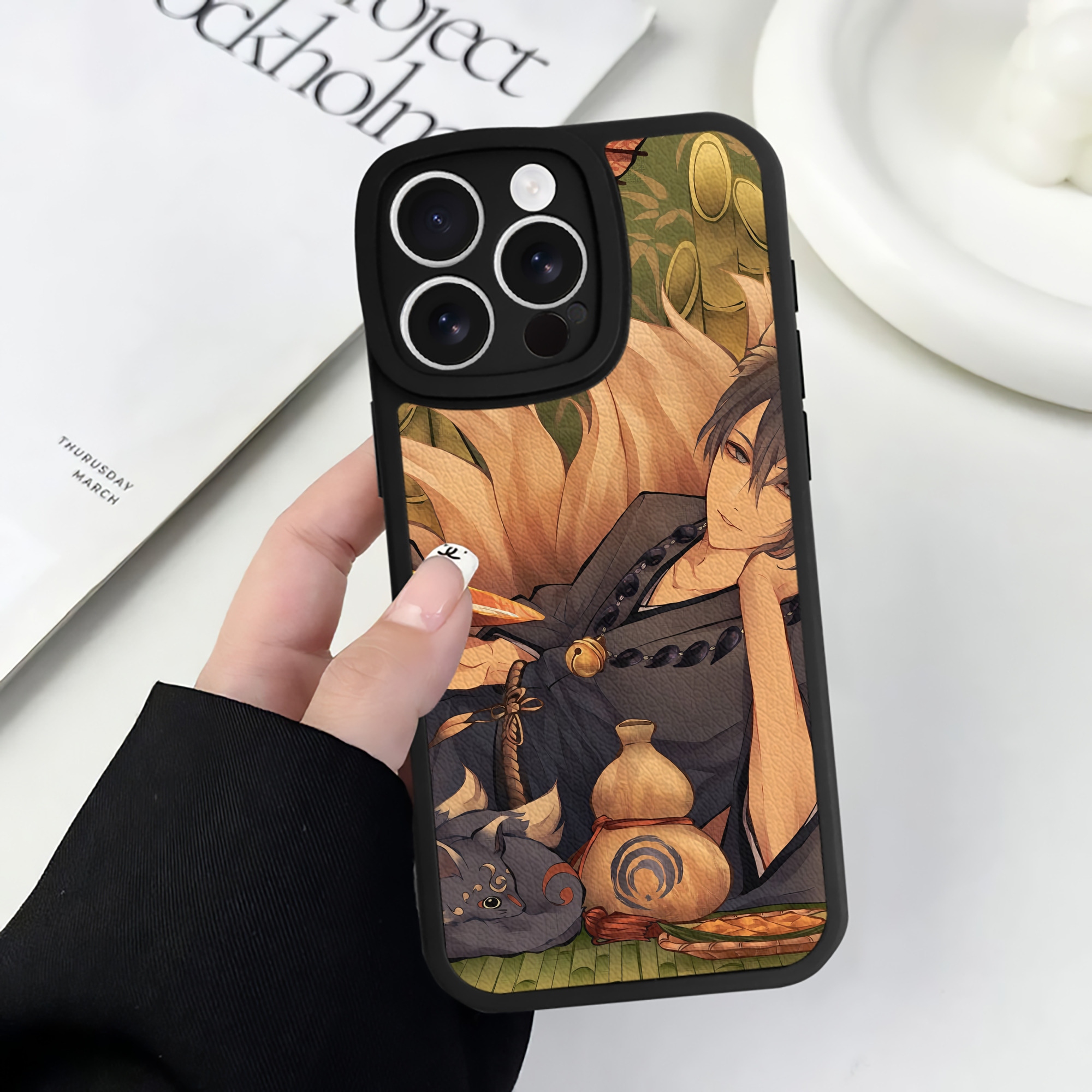 （画像用） 刀剣乱舞 Touken Ranbu 【iPhone 16シリーズ対応】シリコンスマホケース（レザー調） 材質：シリコン